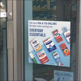 HSA/FSA Custom Printed PSV 4/4 Window Cling, 12" x 12", RB-HSA-FSA-WC